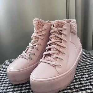 Melissa Pink Fleece-Lined Sneakers